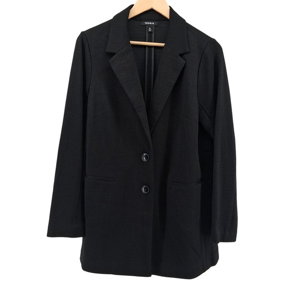 torrid Jackets & Blazers - Torrid Womens Black Blazer Jacket Size 0 L 12 Career Workwear 2‎ Button Lined
